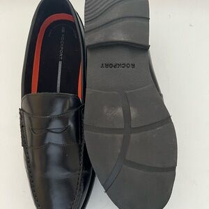 Black leather loafers size 14